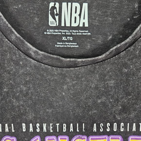 NBA Los Angeles Lakers Western Conference Acid Wash T-Shirt Men's Size XL Gray - Picture 3 of 10